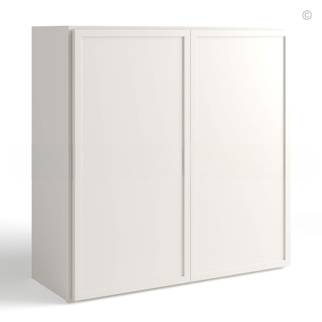 Dove White Slim Shaker 36″H Double Door Wall Cabinet