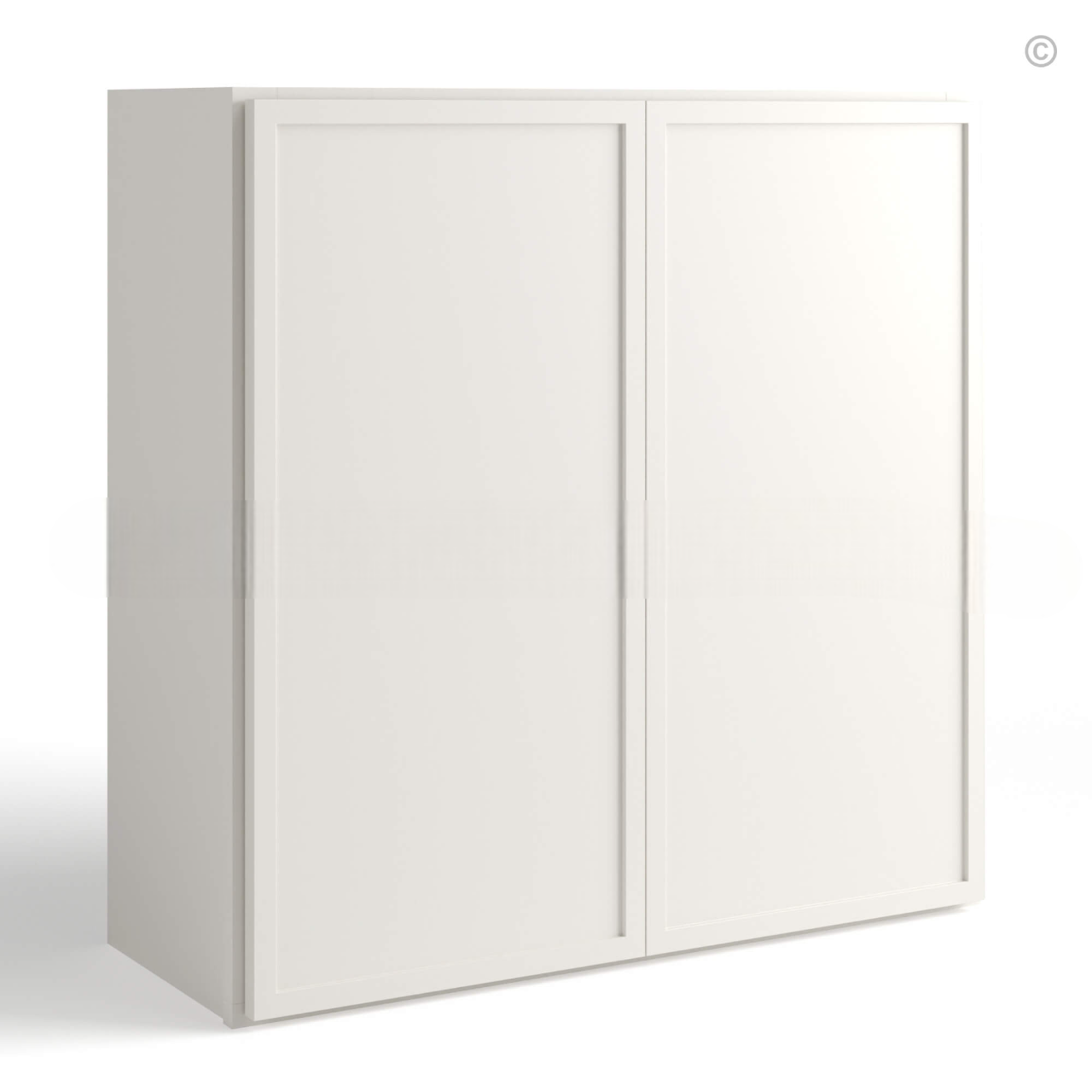 Dove White Slim Shaker 42″H Double Door Wall Cabinet