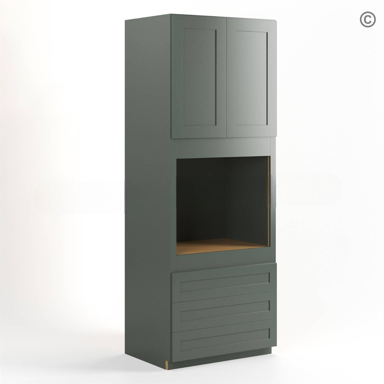 Green Shaker 33″ W Oven Pantry Cabinet
