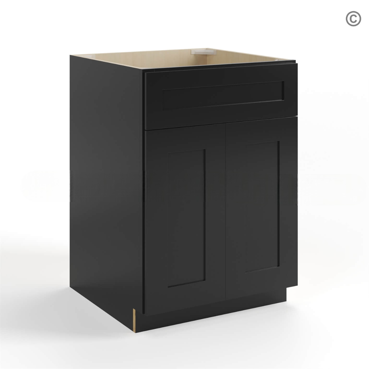 Black Shaker Single Vanity Sink Base Cabinet