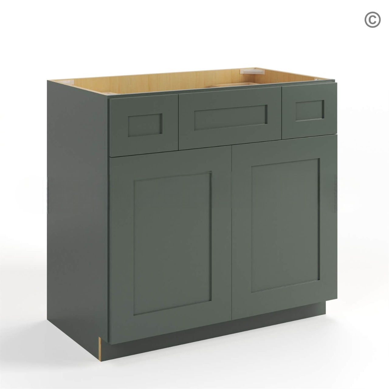 Green Shaker Vanity Combo Cabinet
