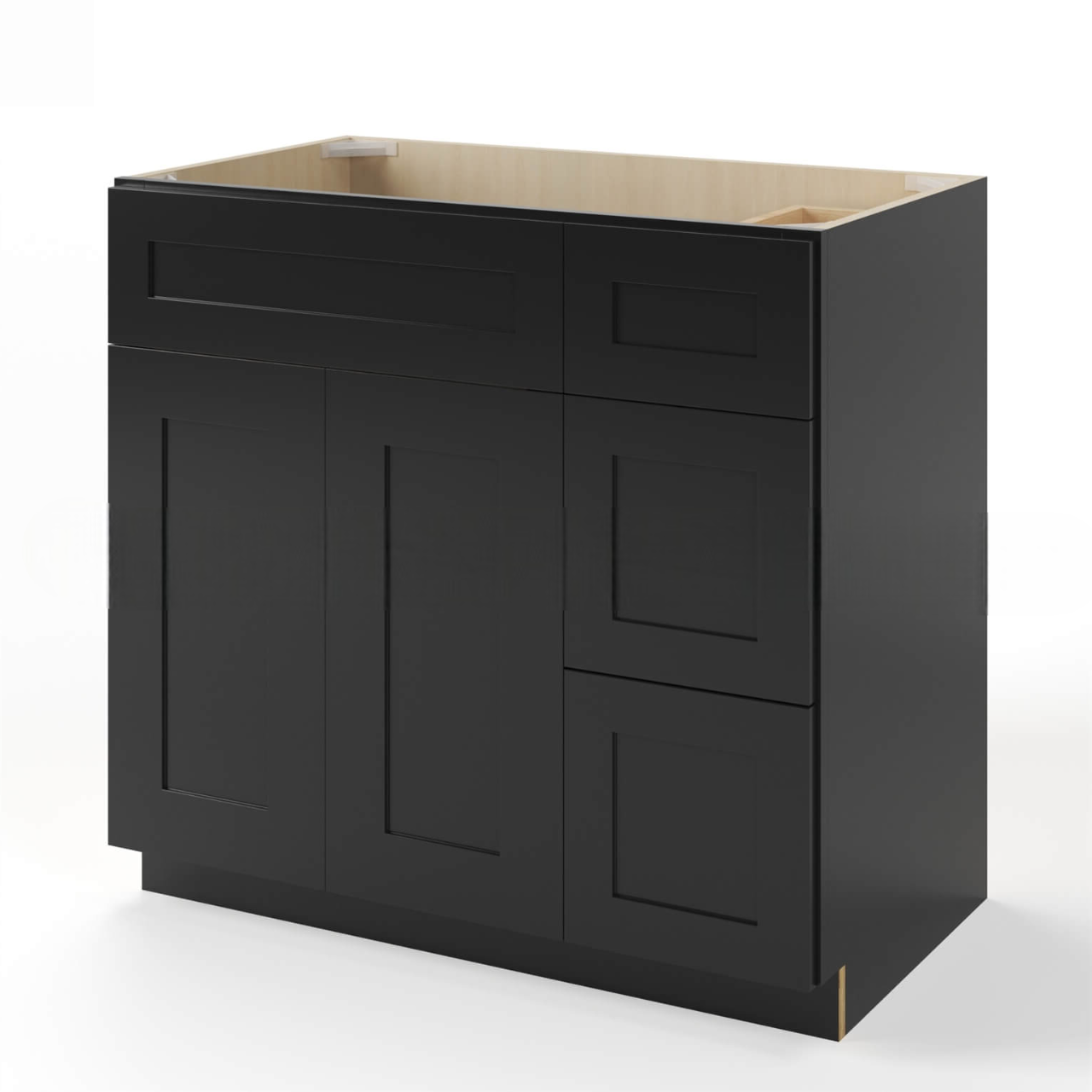 Black Shaker 36″ W Vanity Combo with Drawers
