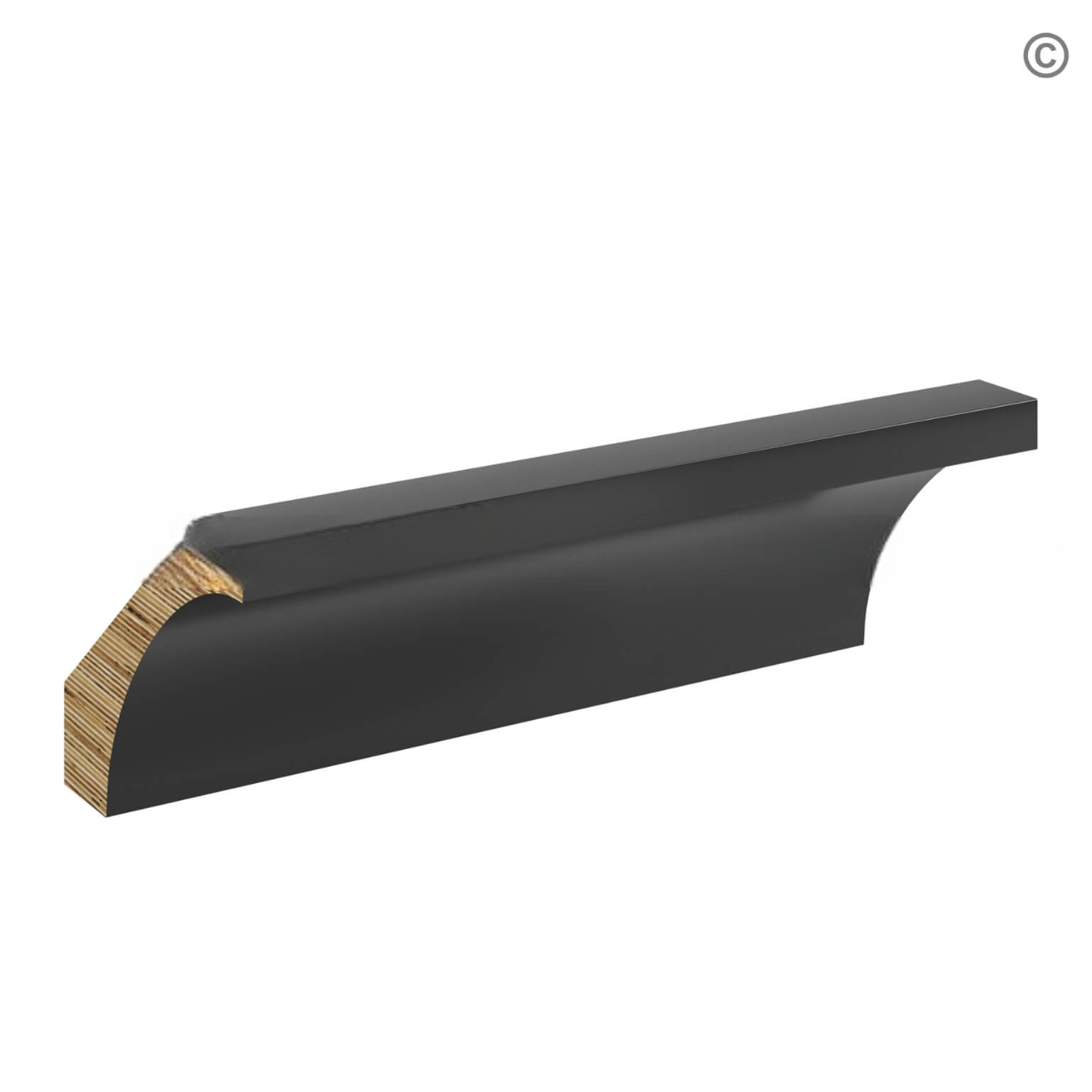 Black Shaker Cove Crown Moulding