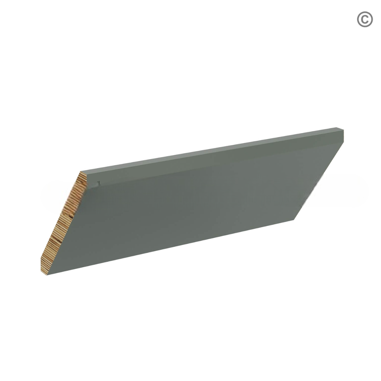 Green Shaker Angle Crown Moulding