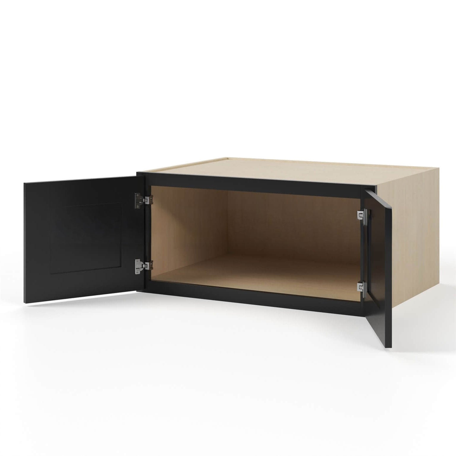 Black Shaker 36″ W Refrigerator Wall Cabinet 24″ Deep