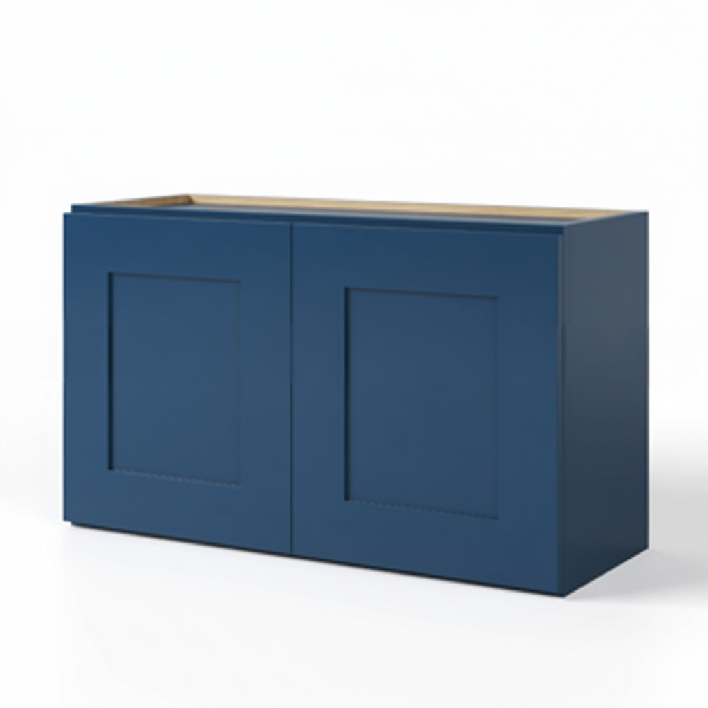 Coastal Blue Shaker 15″ H Double Door Wall Cabinet