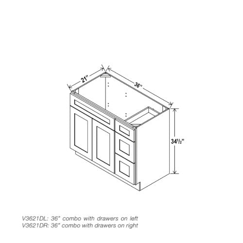 Vale Shaker 36″ W Vanity Combo with Drawers