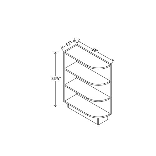 White Shaker Base End Shelf (Reversible)