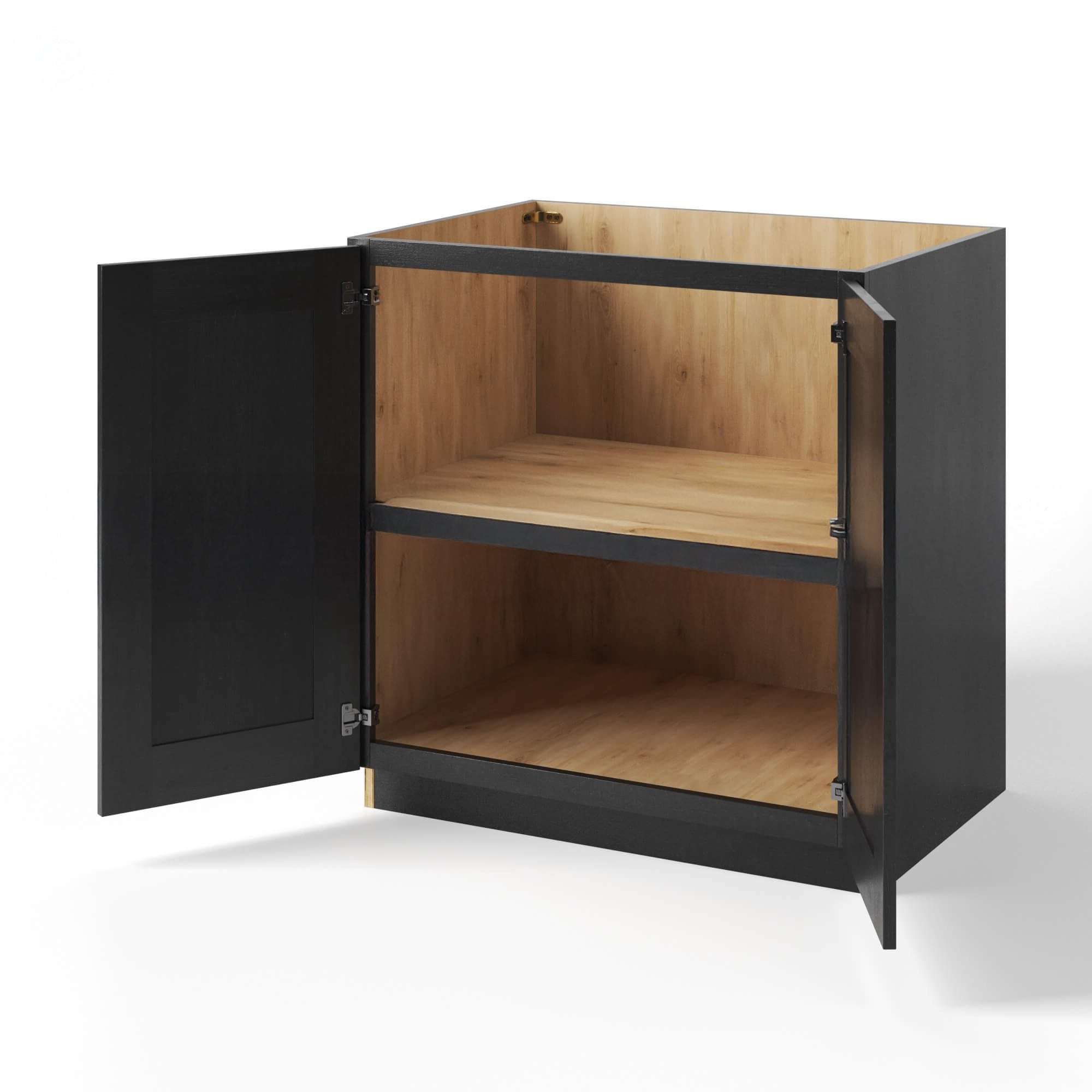 Mocha Slate Shaker Full Height Door Base Cabinets Double Door