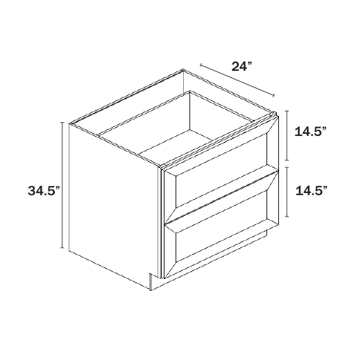 White Shaker Two Drawer Base
