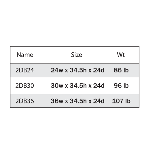 White Shaker Two Drawer Base