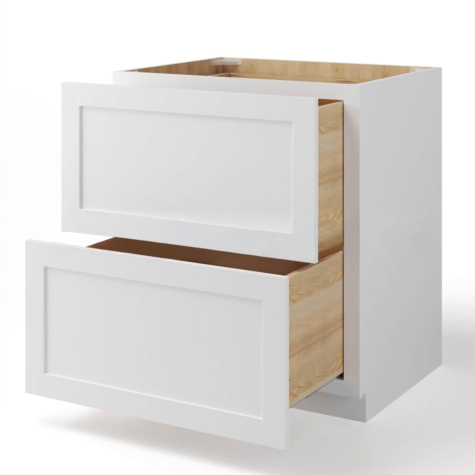 White Shaker Two Drawer Base