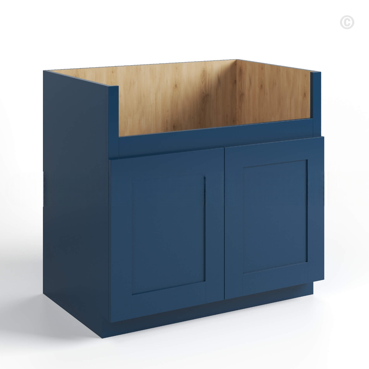Navy Blue Shaker Farmhouse Sink Base