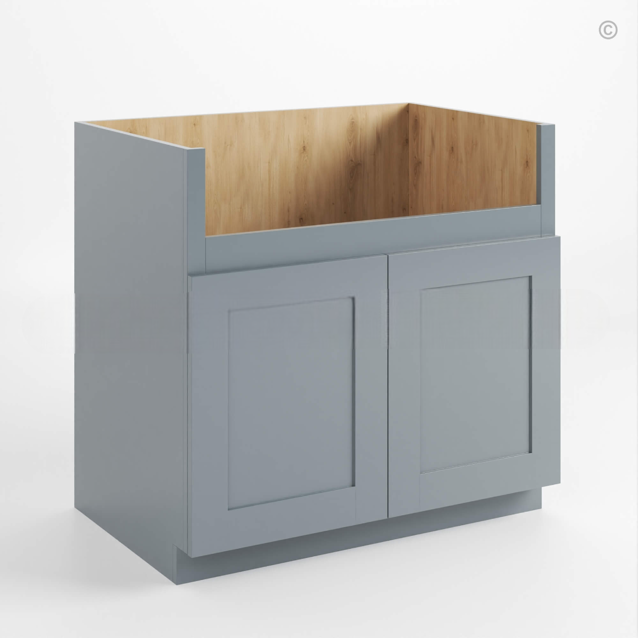 Gray Shaker Farmhouse Sink Base