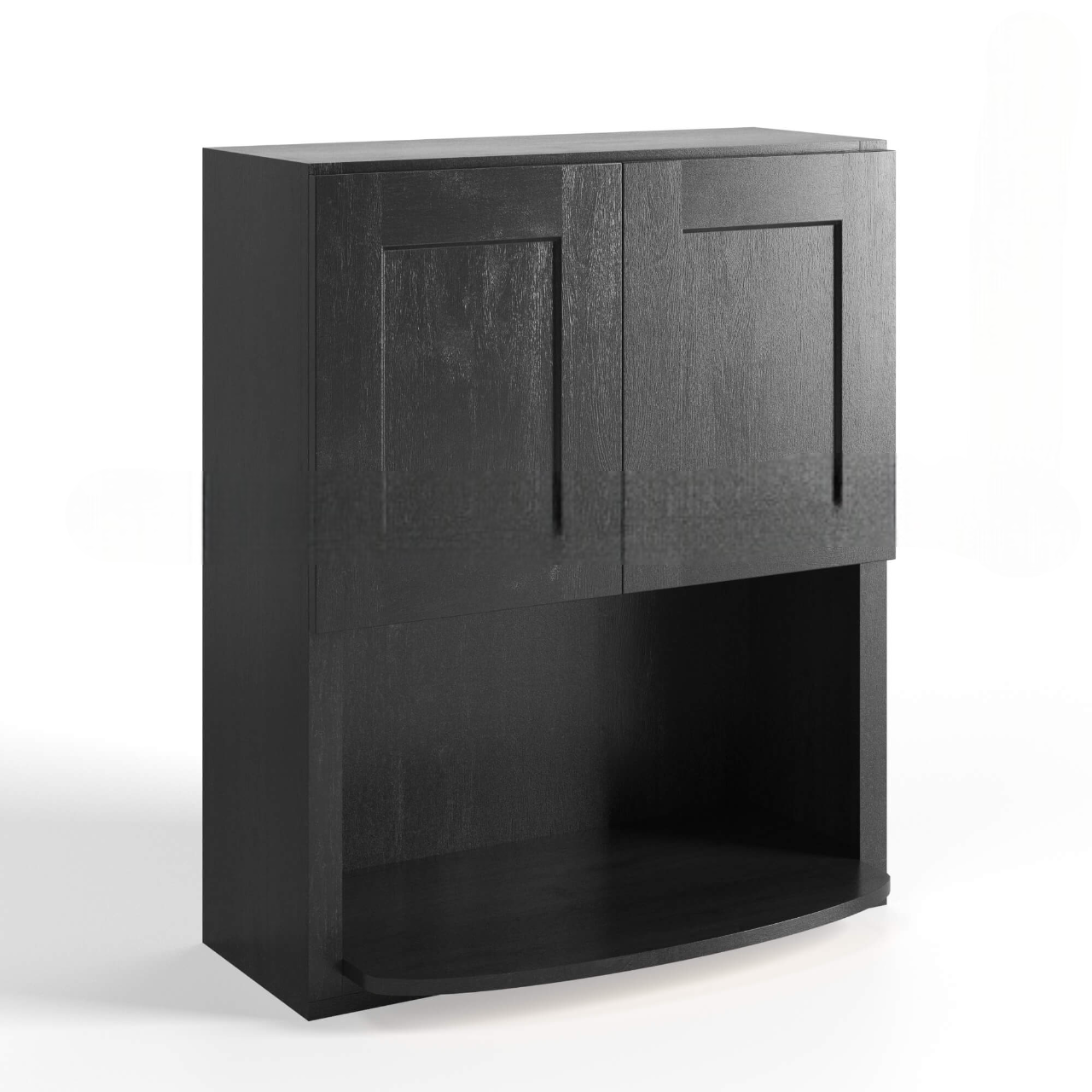 Charcoal Black Shaker Wall Microwave Cabinet
