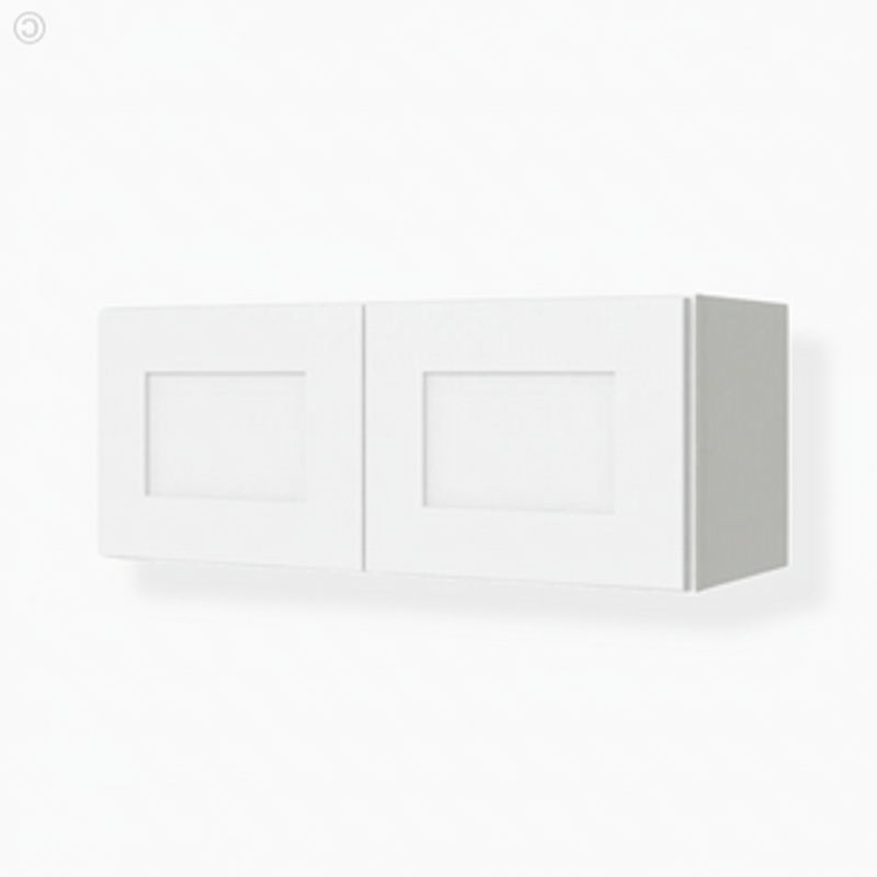 White Shaker 12″ H Double Door Wall Cabinet
