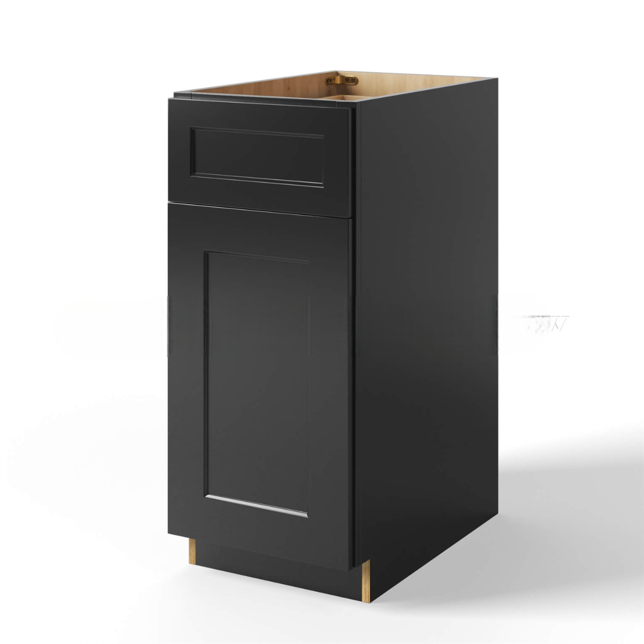 Black Shaker Base Cabinet Single Door Single Drawer