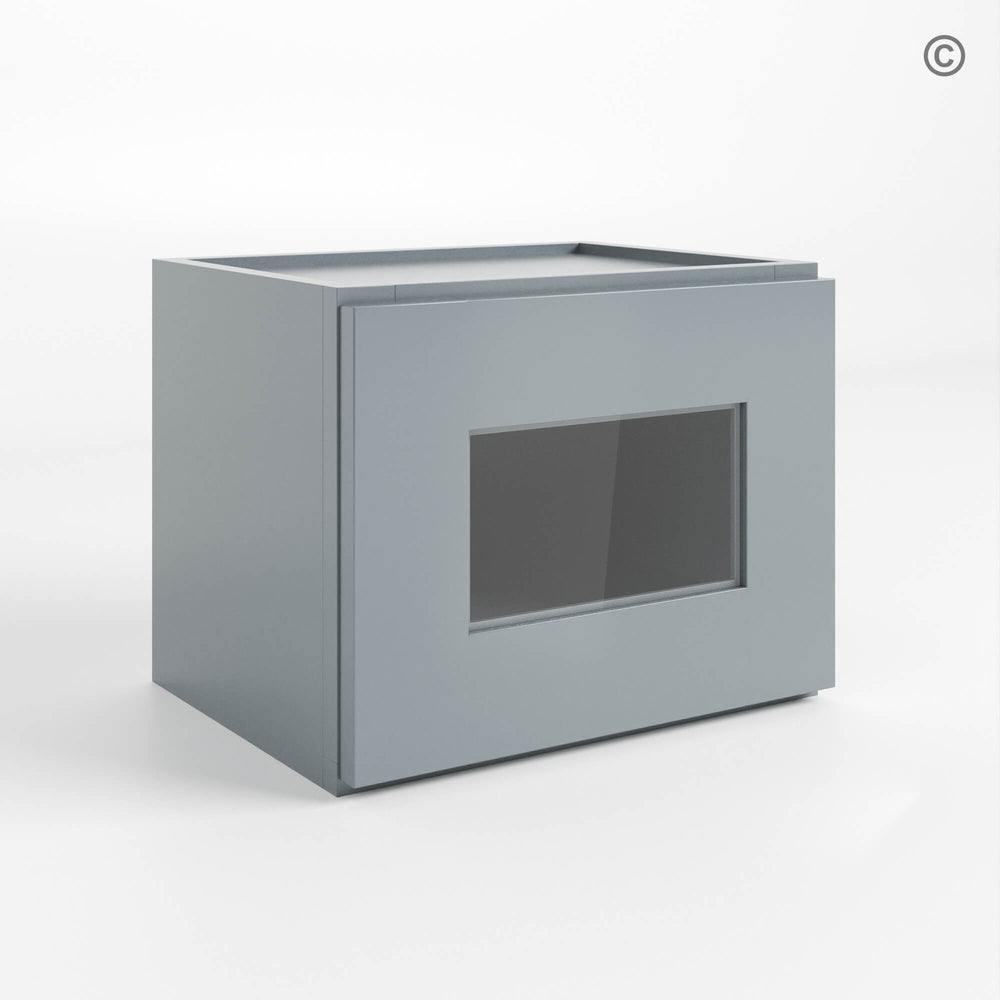 Gray Shaker 12″ H Single Door Wall Cabinet with Glass Door