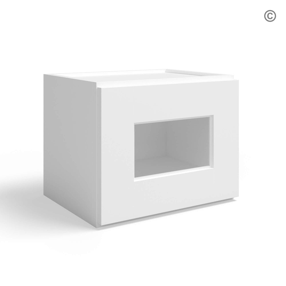 White Shaker 12″ H Single Door Wall Cabinet with Glass Door