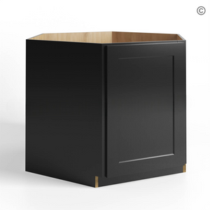 Black Shaker Corner Sink Base Cabinet