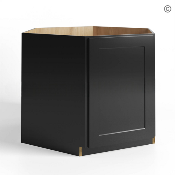 Black Shaker Corner Sink Base Cabinet