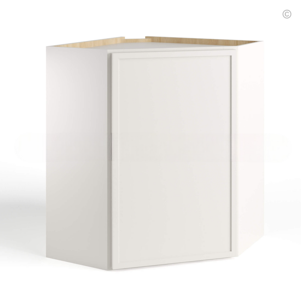 Dove White Slim Shaker Diagonal Corner Wall Cabinet