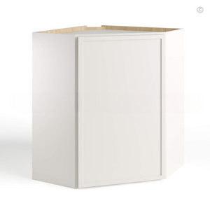 Dove White Slim Shaker Diagonal Corner Wall Cabinet