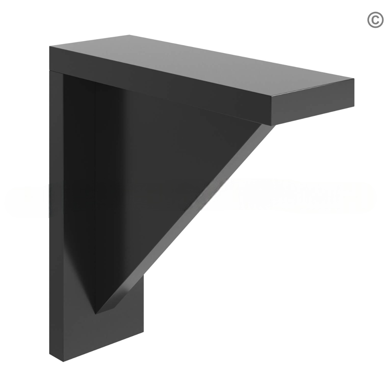 Black Shaker Corbel 9″H