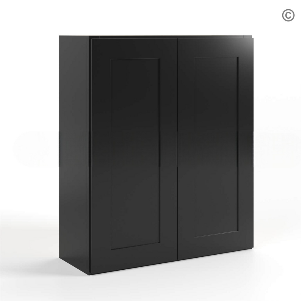 Black Shaker 36″ H Double Door Wall Cabinet