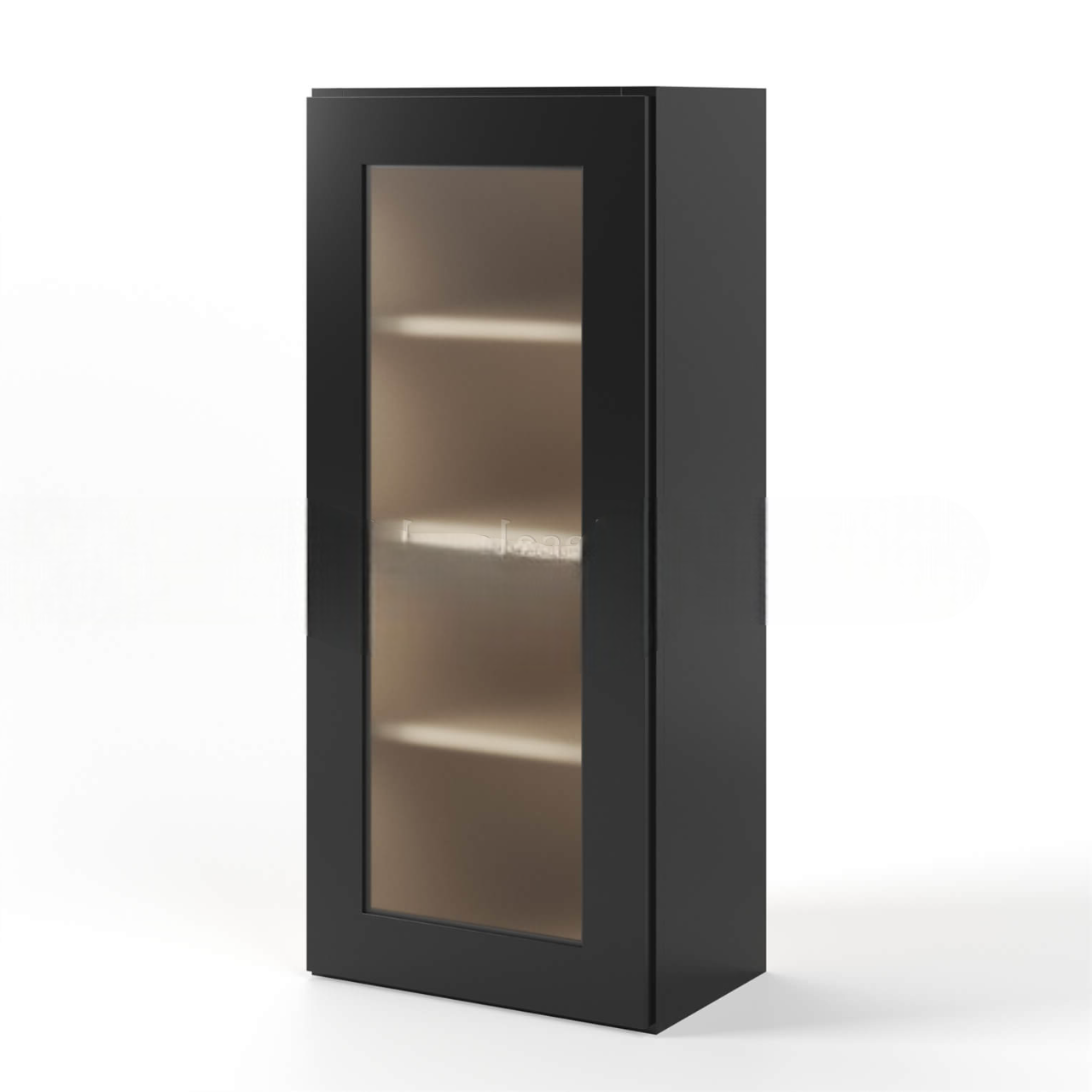 Black Shaker 42″ H Single Door Wall Cabinet with Glass Door