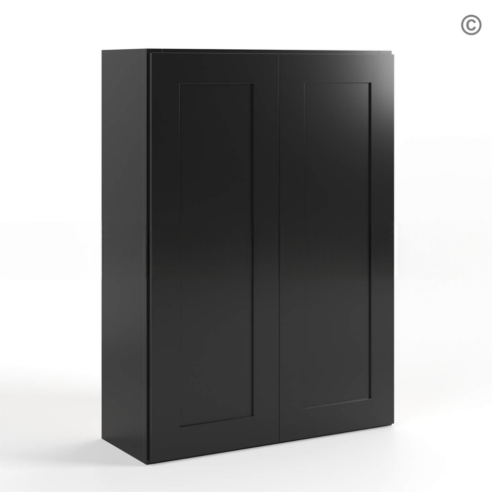Black Shaker 42″ H Double Door Wall Cabinet