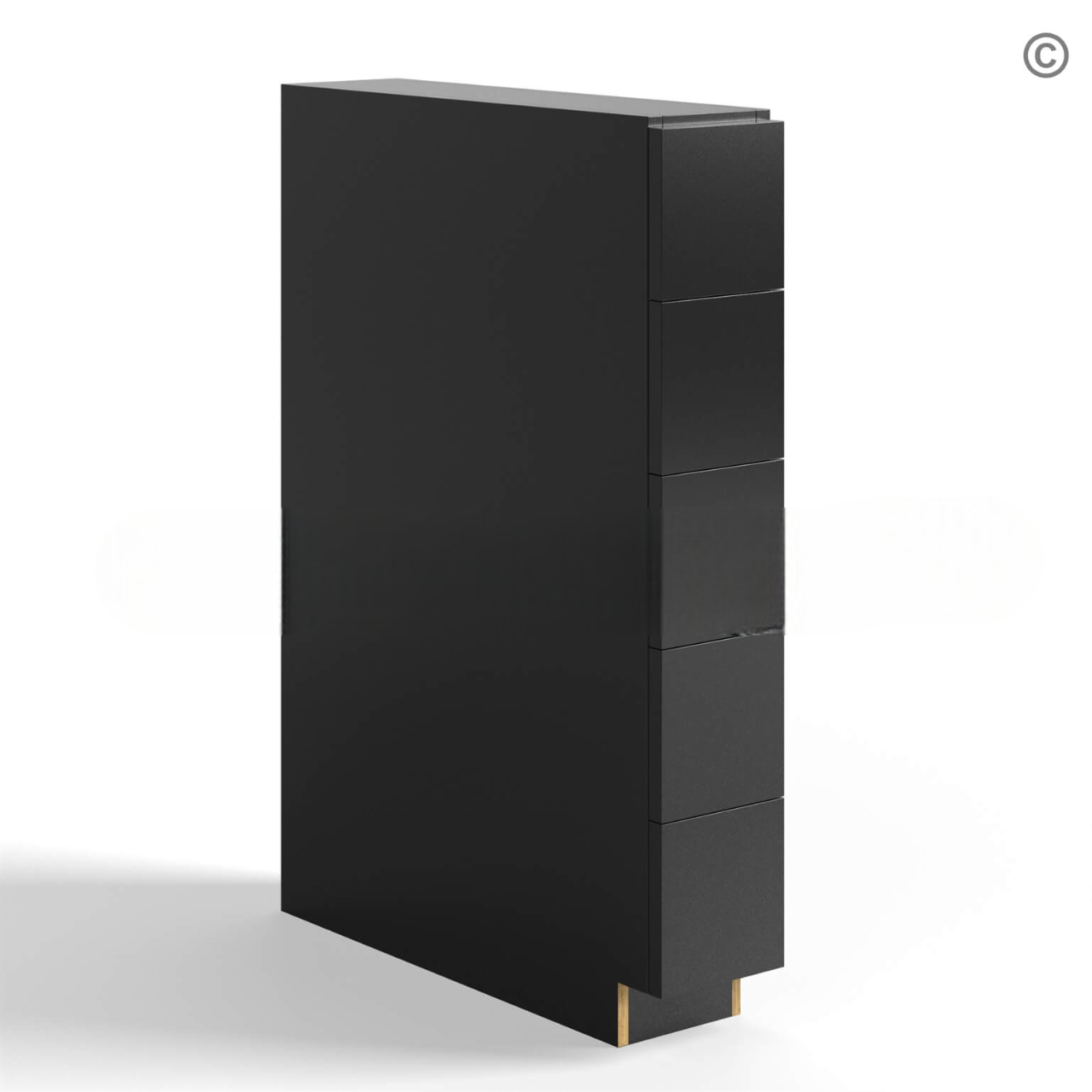 Black Shaker Base Spice Drawers Cabinet