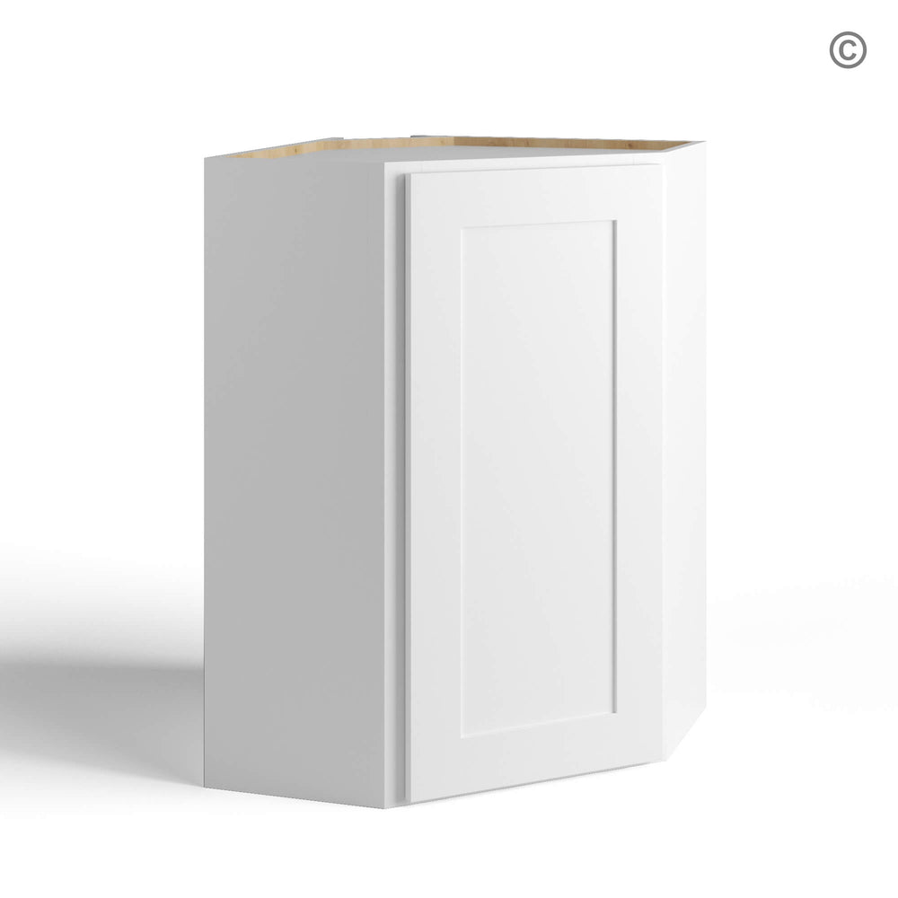 White Shaker 24″ Diagonal Corner Wall Shelf