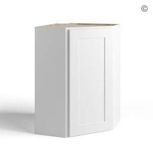 White Shaker 24″ Diagonal Corner Wall Shelf