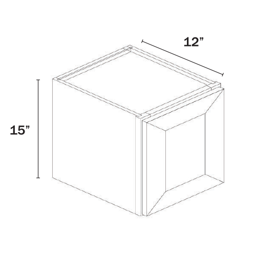 Slate Grey Shaker Single Glass Door Wall Cabinets-15″H