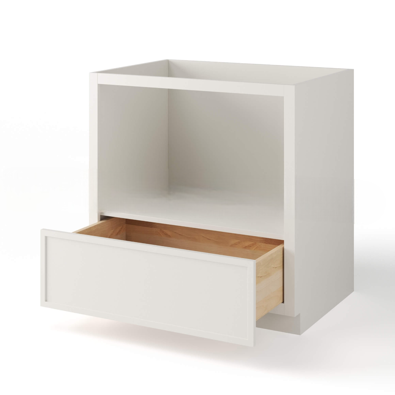 Dove White Slim Shaker Microwave Base Cabinet