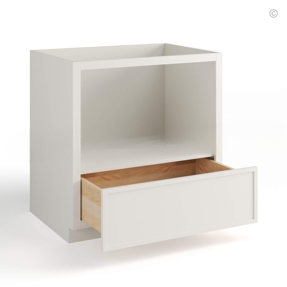 Dove White Slim Shaker Microwave Base Cabinet