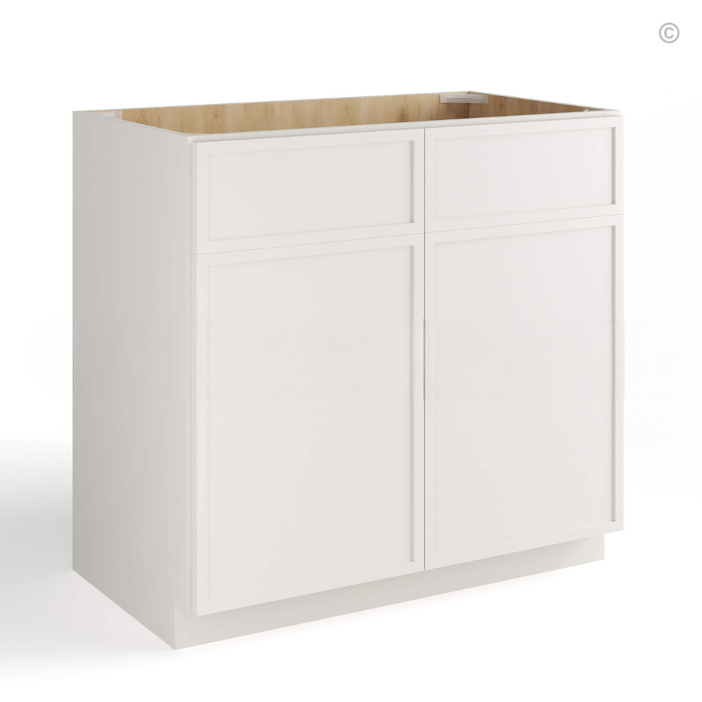 Dove White Slim Shaker Sink Base With Double Doors