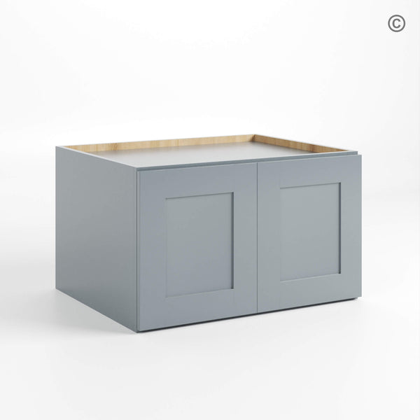 Gray Shaker 30″ W Refrigerator Wall Cabinet 24″ Deep