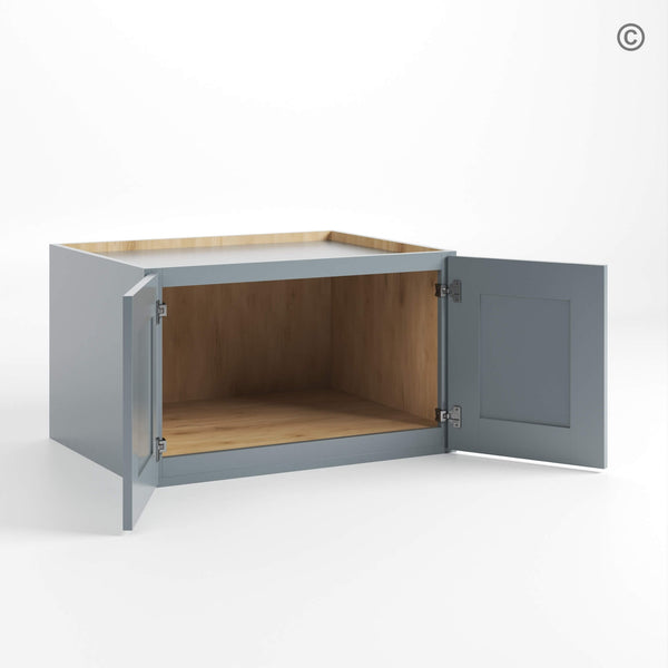 Gray Shaker 30″ W Refrigerator Wall Cabinet 24″ Deep