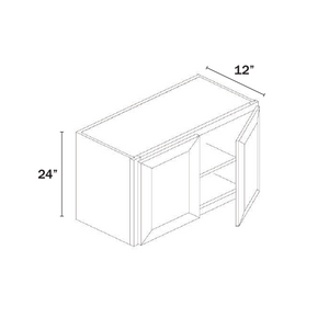 Black Shaker Double Door Wall Cabinets- 24″H, 12″D