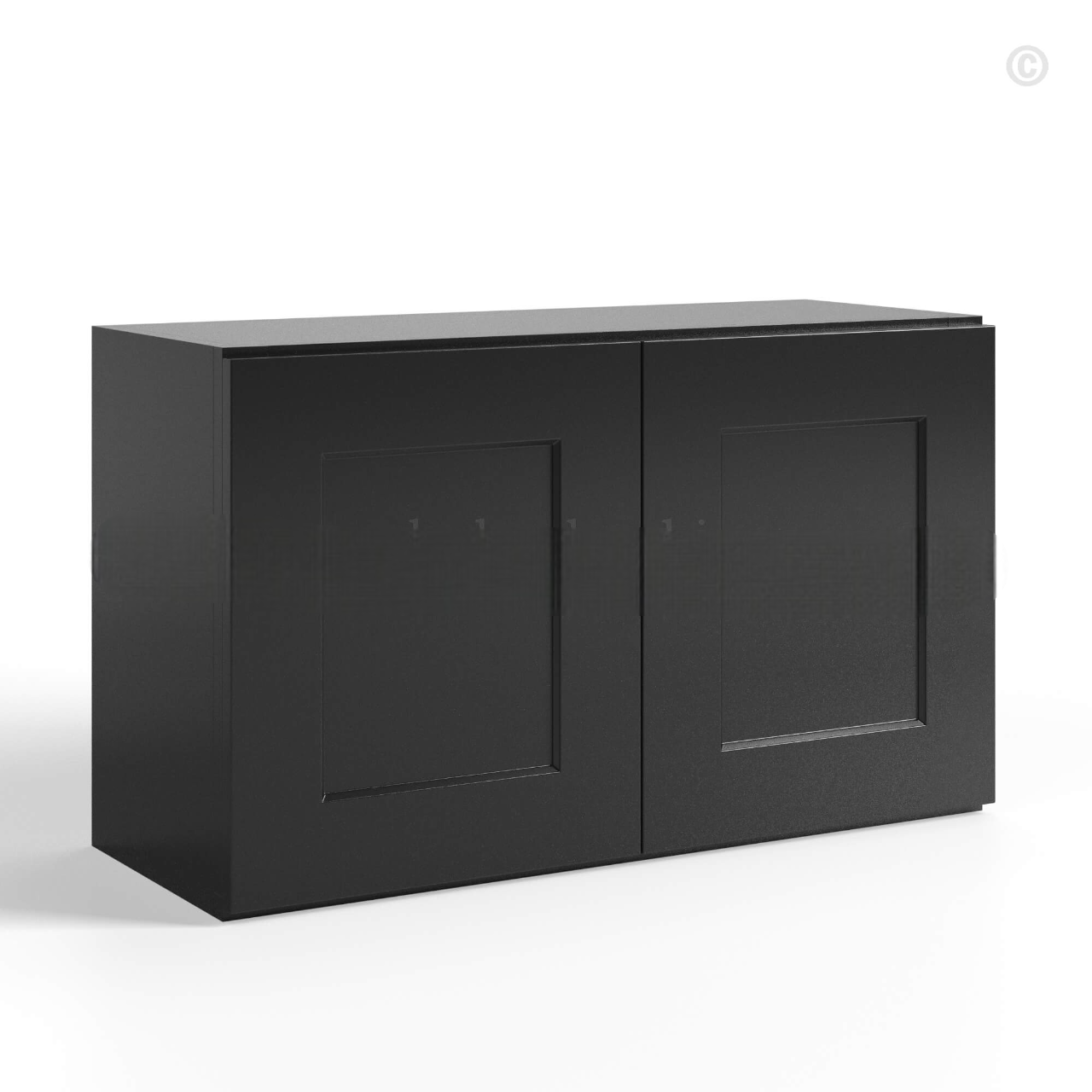 Black Shaker Double Door Wall Cabinets – 18″H – 21″H