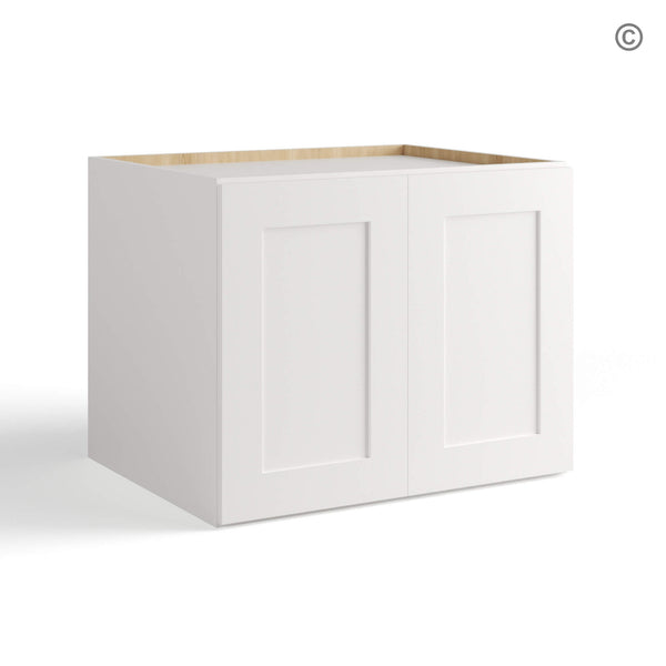 White Shaker 24″ H Refrigerator Wall Cabinet 24″ Deep