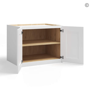 White Shaker 24″ H Refrigerator Wall Cabinet 24″ Deep