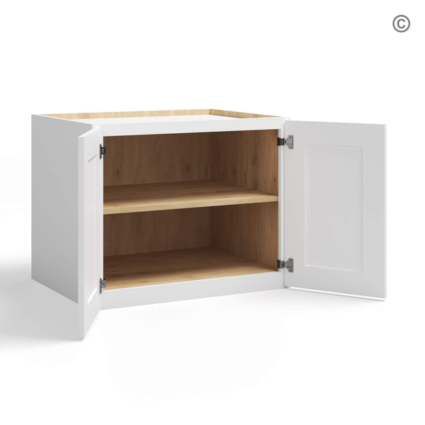 White Shaker 24″ H Refrigerator Wall Cabinet 24″ Deep