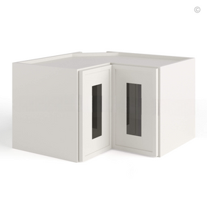 Dove White Slim Shaker Easy Reach Wall Cabinet with Glass Door