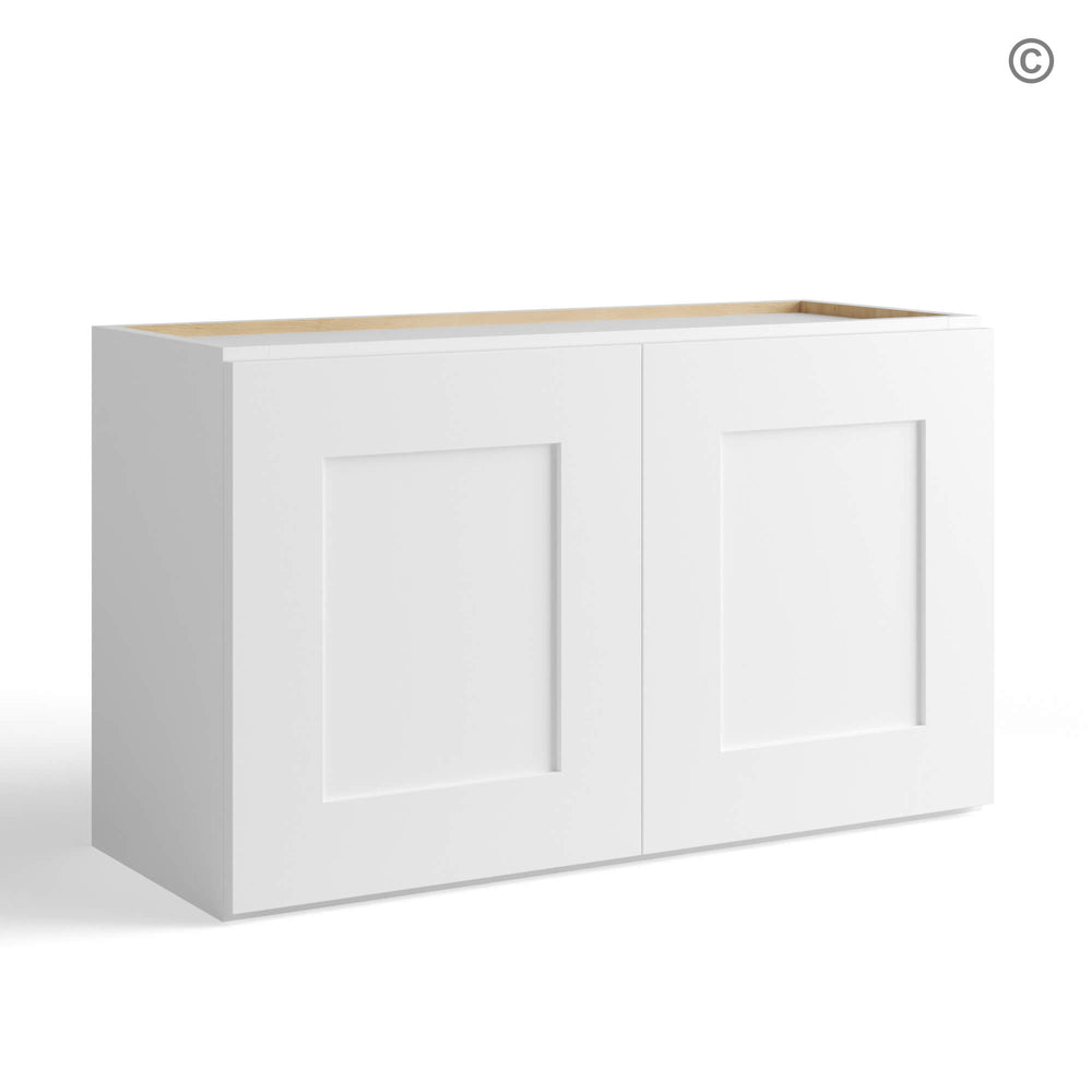 White Shaker 15″ H Double Door Wall Cabinet