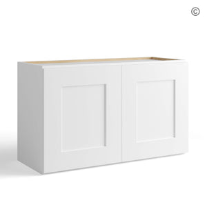White Shaker 15″ H Double Door Wall Cabinet