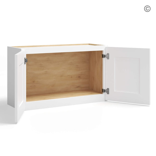 White Shaker 18″ H Double Door Wall Cabinet