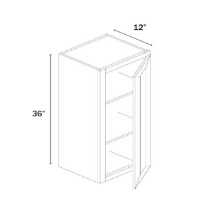 Black Shaker Single Door Wall Cabinet – 36″H – 12″D